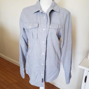 Michael Kors Gray Linen Button Up Shirt